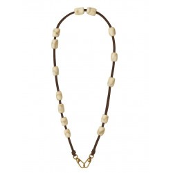 Cordon Cuir Et Perle